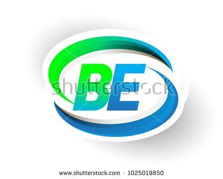 Green Gr Logo - initial letter BE logotype company name colored blue and green ...