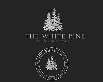 White Tree Logo - Pine tree logo | Etsy
