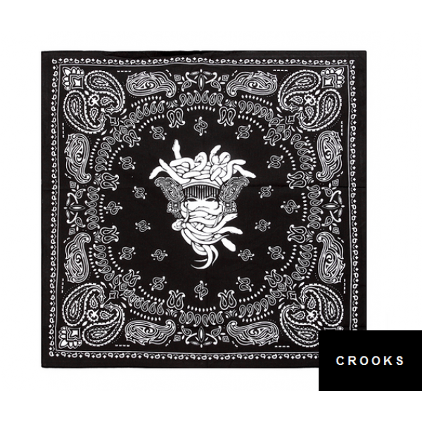 Crooks and Castles Medusa Logo - Crooks Castles Medusa Square Towel (Black/White)