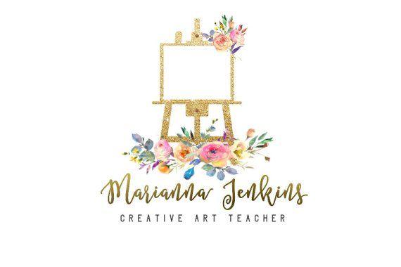 Creative Artist Logo - Easel Logo Art Logo Logo for Artist Floral Art Logo | Etsy