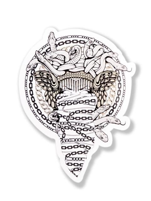 Crooks and Castles Medusa Logo - The Crooks and Castles Medusa Sticker in Multi – INSTOCKSHOWROOM