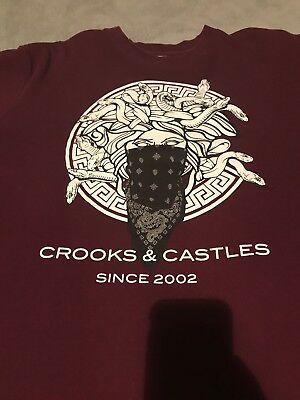 Crooks and Castles Medusa Logo - M CROOKS AND Castles Medusa Logo Black White T Shirt Size MEDIUM
