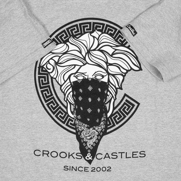 Crooks and Castles Medusa Logo - Crooks & Castles Greco Medusa T Shirt Heather Grey. Crooks