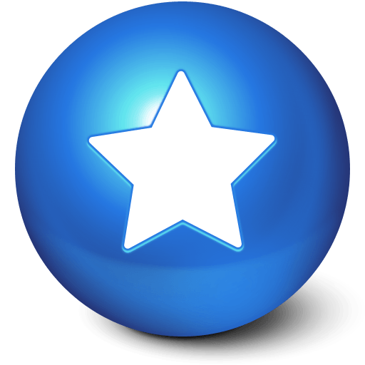 White and Blue Sphere Logo - Blue, ball, white, star, favourite icon Icon and PNG