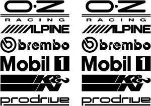 Black and White Mobil Logo - 12 Black Car Door Stack Sponsor Logo Stickers,Graphics,Decals set 2 ...