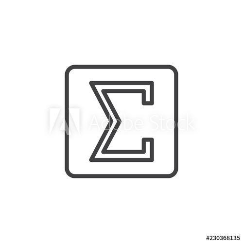 Summation Logo - Summation outline icon. linear style sign for mobile concept and web