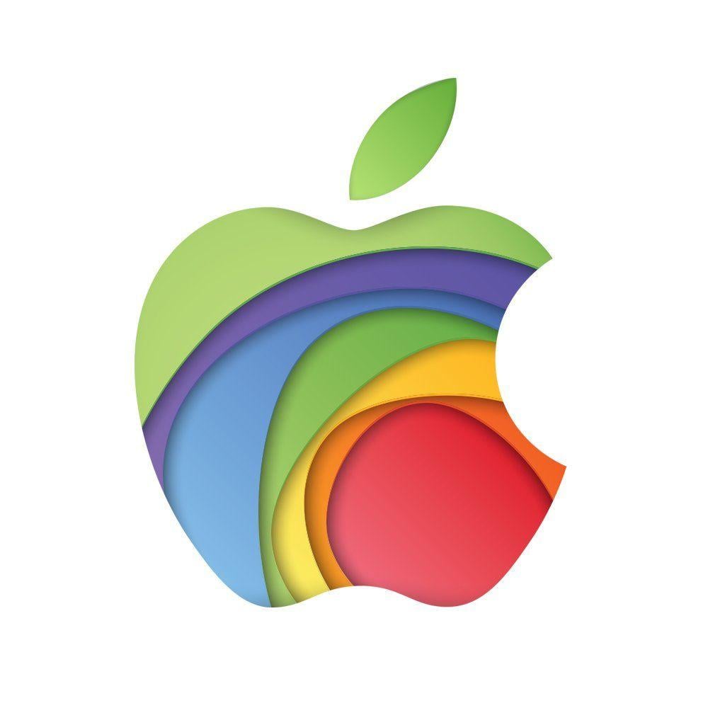 Multicolor Logo - Retro New Design Art of Apple Rainbow Multicolor Logo
