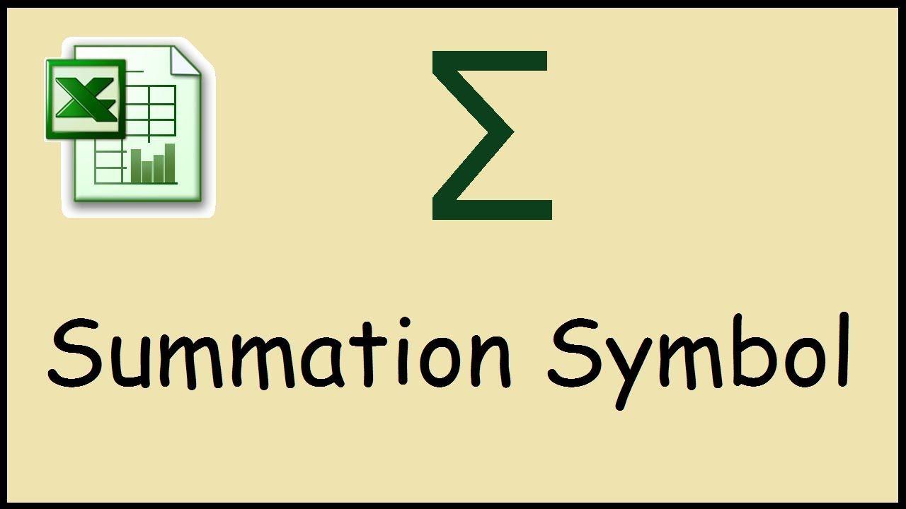 Summation Logo - How to type summation symbol in Excel - YouTube