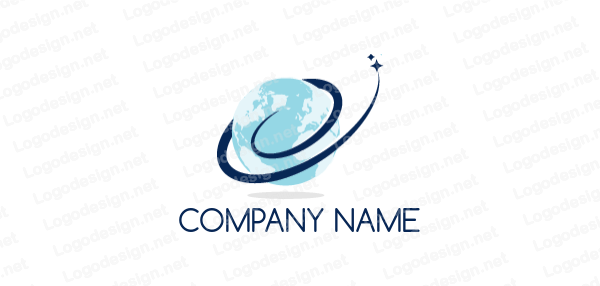 Star Globe Logo - star swoosh around globe. Logo Template by LogoDesign.net