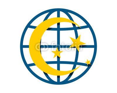 Star Globe Logo - star crescent moon circle globe image vector icon logo. Buy Photo