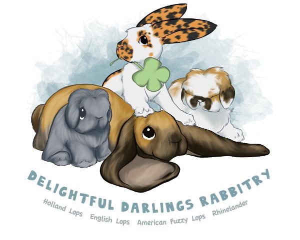 Rabbitry Logo - Delightful Darlings - BIS winning Holland lops & English Lops