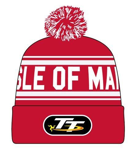 Red White TT Logo - TT 2016 Red / White Bobble Hat : Isle of Man TT Shop