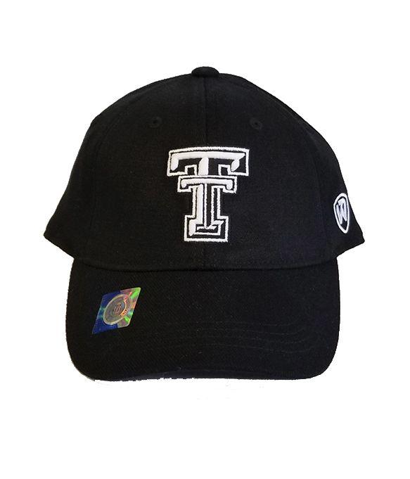 Red White TT Logo - Texas Tech Red Raiders Youth Black Cap w/White TT