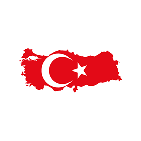 Red Turkey Logo - Flag map of Turkey logo vector