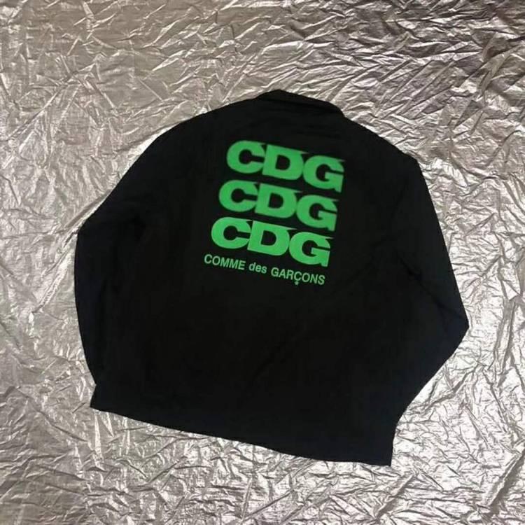 Green Letters Logo - New CDG Green Letters Logo Black Jacket with Big Discount! Don't Miss