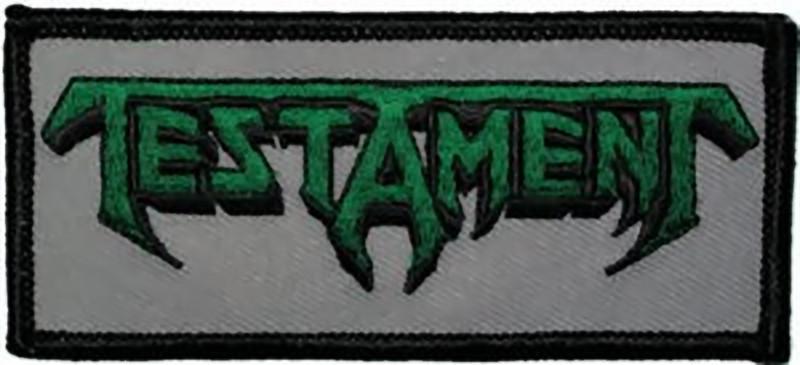 Green Letters Logo - Testament Iron On Patch Green Letters Logo