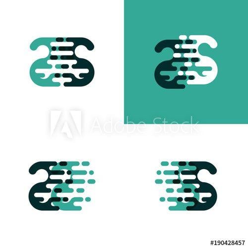 Green Letters Logo - SS letters logo with accent speed in light green and dark green