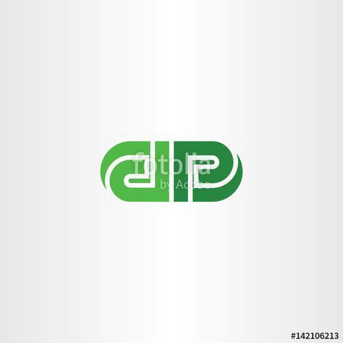 Green Letters Logo - Green Letters D And P Vector Logo Icon Stock Image And Royalty Free