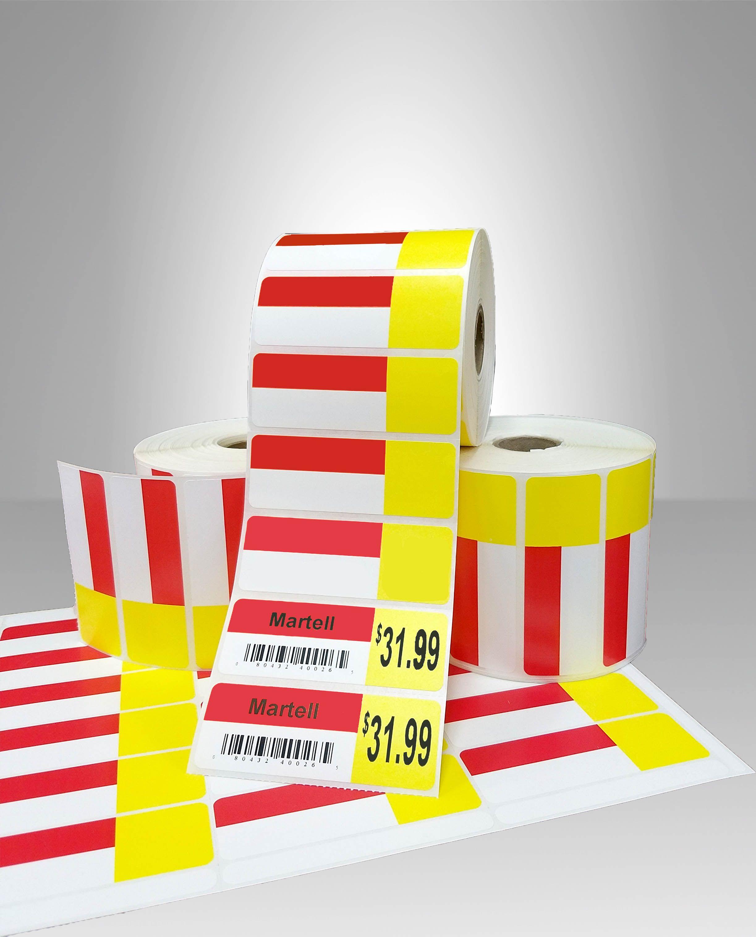 Red and Yellow Z Logo - 2455707 30 Roll Of Red Yellow Thermal Transfer Labels With Removable