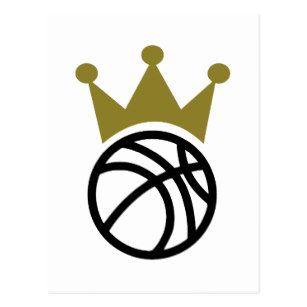 Basketball Crown Logo - Basketball Sports Icon Postcards | Zazzle