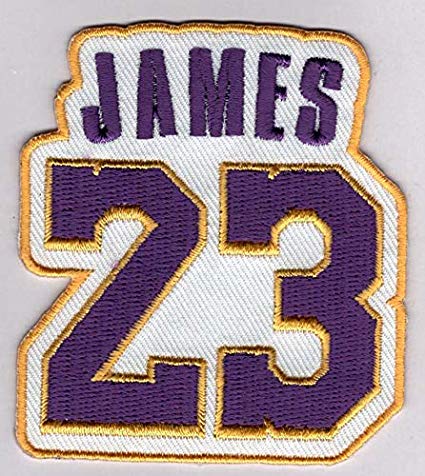James 23 Logo - LeBron James No. 23 Patch - Jersey Number Basketball Sew or Iron-On ...