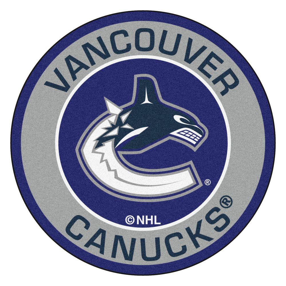 Vancouver Canucks Logo - FANMATS NHL Vancouver Canucks Gray 2 ft. x 2 ft. Round Area Rug ...