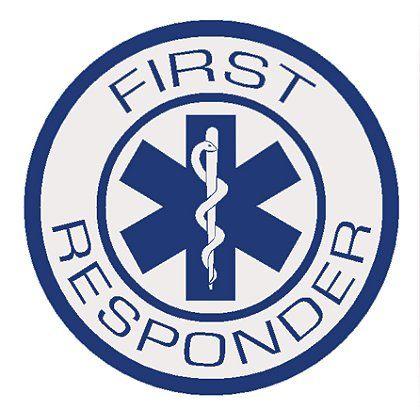 First Responder Logo - Decal First Responder with Star Of Life Reflective Decal Round