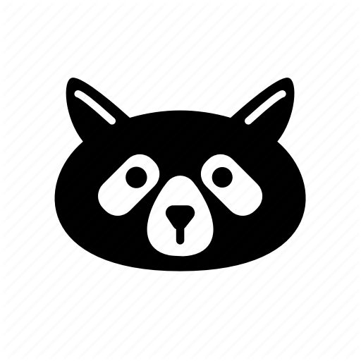 Raccoon Face Logo - Animal, armadillo, bear, cartoon, face, logo, raccoon icon