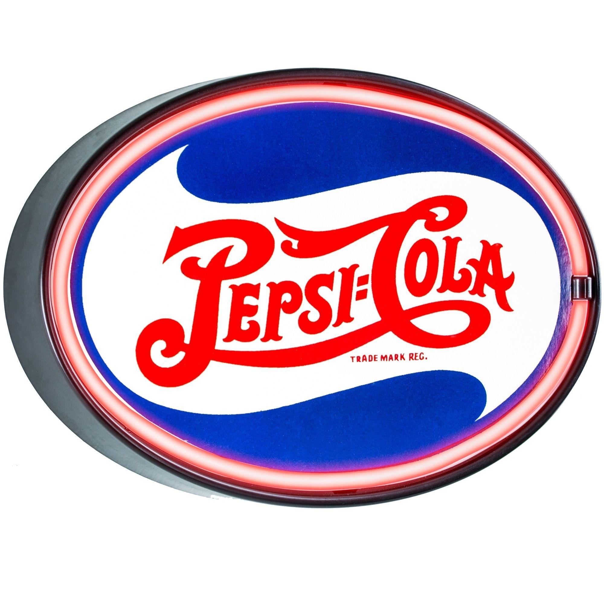 Vintage Pepsi Cola Logo - Shop Millennium Art Vintage Pepsi Cola Oval Shaped LED Light Up Sign