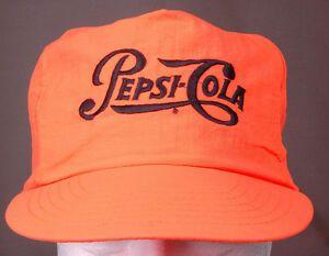 Vintage Pepsi Cola Logo - Vintage Pepsi Cola Hat-Neon Orange-Embroidered Logo-Trucker Hipster ...