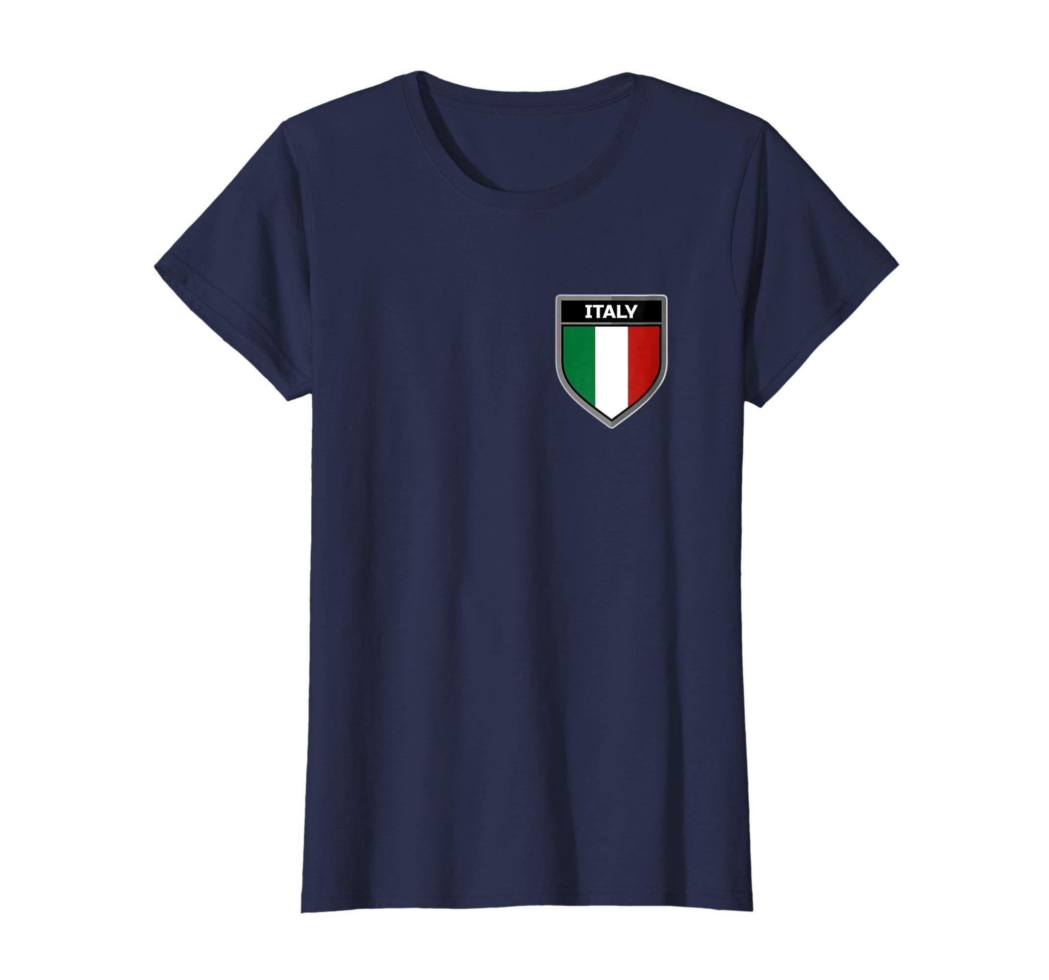 Italy Clothing Logo - Amazon.com: Vintage Italian Italy Rome Flag Shield Logo T Shirt ...