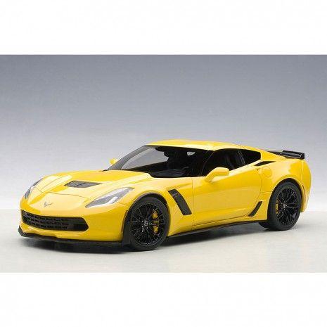 Yellow Corvette Logo - C7 Z06 Yellow Corvette Diecast Model. The Corvette Store