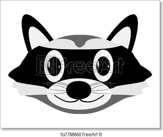 Raccoon Face Logo - Free art print of Raccoon face. Raccoon face isolated on white ...