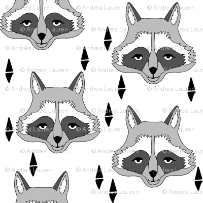 Raccoon Face Logo - Raccoon // Sweet Little Geometric Raccoon Face Hand Drawn