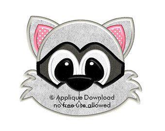 Raccoon Face Logo - Cute raccoon face