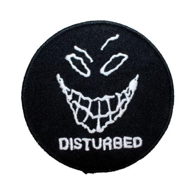 Grin Logo - Disturbed Band Mascot Patch The Guy Evil Grin Logo Metal Rock Iron ...