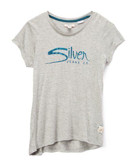 Silver Jeans Logo - Silver Jeans Co. Heather Gray Logo Tee - Girls | zulily