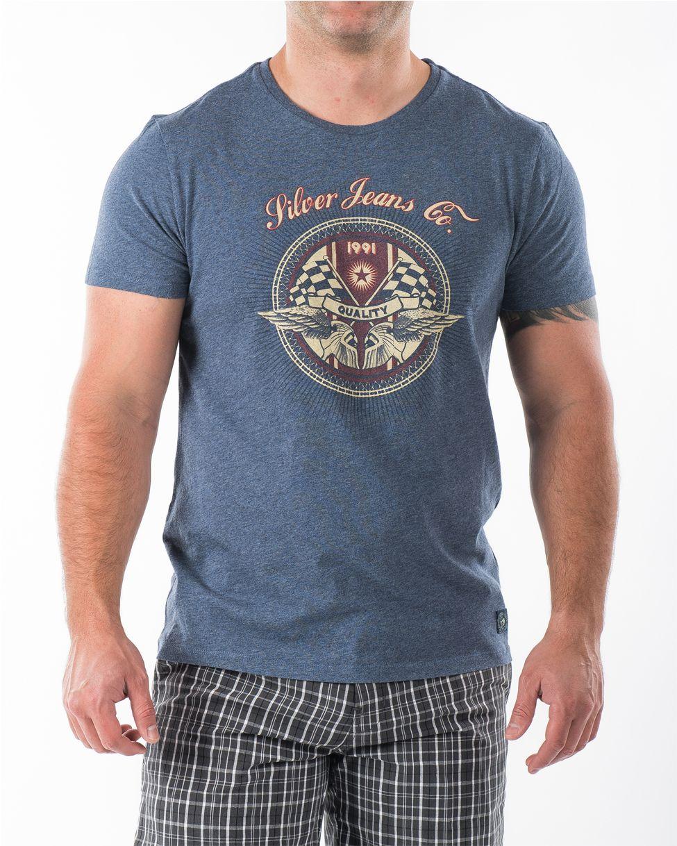 Silver Jeans Logo - Silver Jeans Co. Logo Wings Graphic Tee Blue - Men's Tees & Tanks UK ...