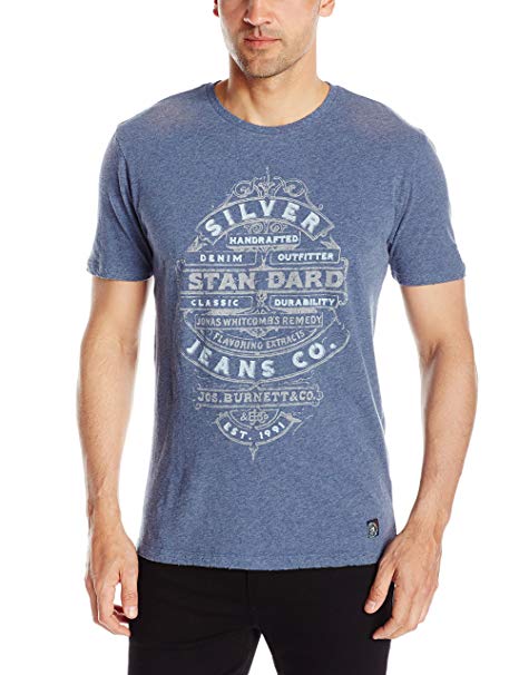 Silver Jeans Logo - Silver Jeans Men's Silver Jeans Logo T-Shirt, Indigo, XX-Large ...