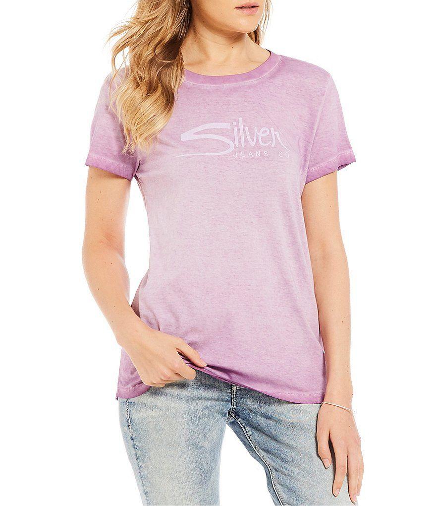 Silver Jeans Logo - Silver Jeans Co. Carmen Short Sleeve Logo Tee | Dillard's