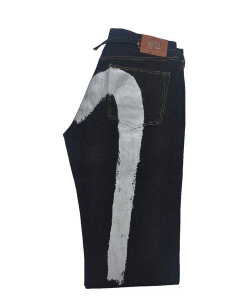 Silver Jeans Logo - Evisu Big Logo Navy / Silver Jeans (Size 36 x 30) — Roots