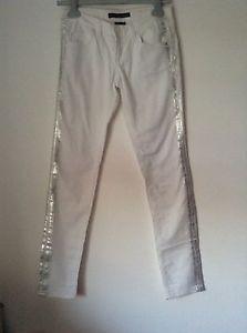 Silver Jeans Logo - BNWT 100% Auth By Calvin Klein, White & Silver Jeans With Logo. 26
