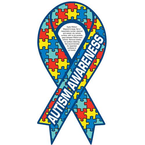 Autism Ribbon Logo - Autism Awareness Ribbon Magnet (.030 Thickness)