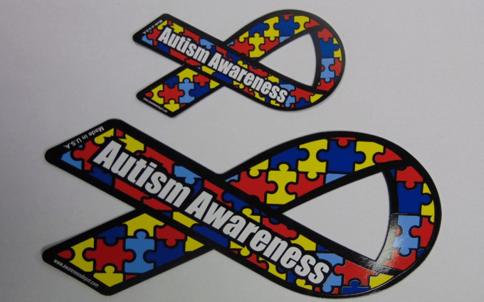 Autism Ribbon Logo - Autism Awareness Ribbon Magnet (LARGE)