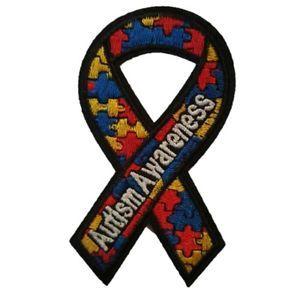 Autism Ribbon Logo - Details about Autism Awareness Ribbon Iron on transfer Patch New Sew on  Patch fancy dress