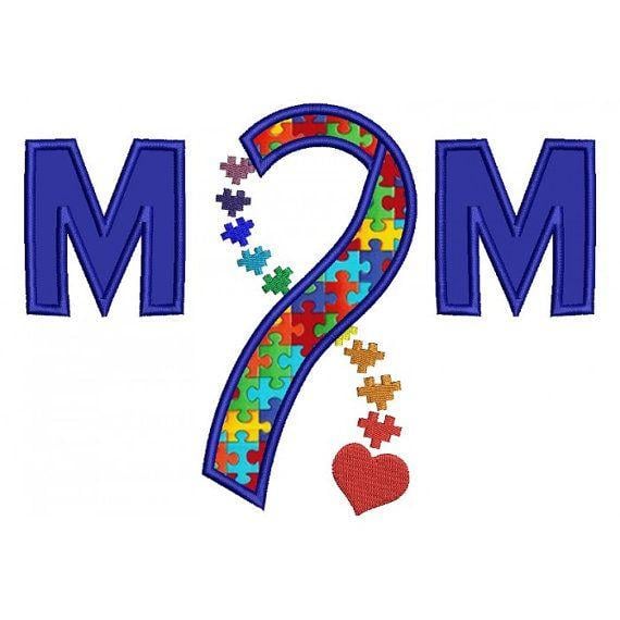Autism Ribbon Logo - Mom Autism Awareness Applique Ribbon Machine Embroidery Digitized ...