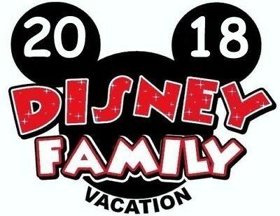 Disney Family 2018 Logo - DISNEY FAMILY VACATION Mickey::::::::::::: 2018 Fabric/t-Shirt Iron ...