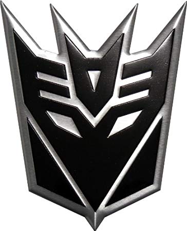 Autobot and Decepticon Logo - Amazon.com: Transformers DECEPTICON BLACK LARGE Aluminum Emblem ...