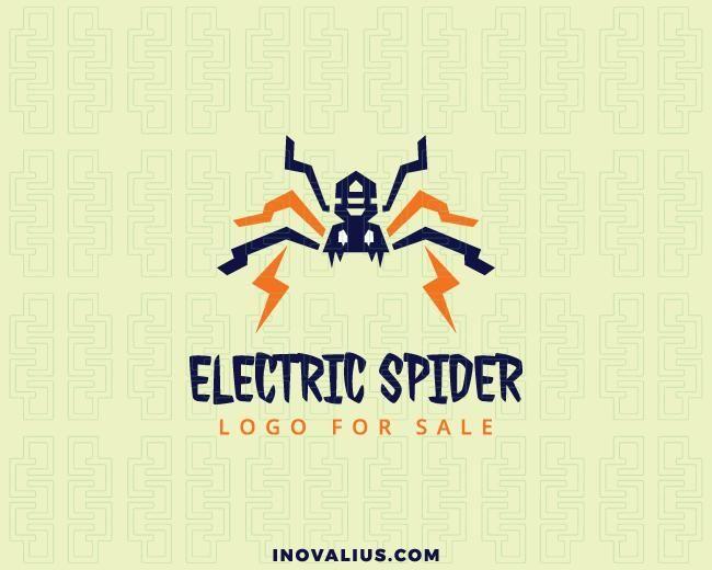 Orange Lightning Logo - Electric Spider Logo Design