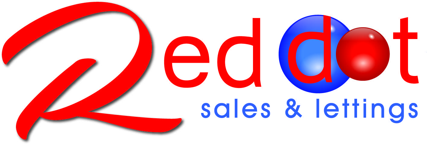 Blue and Red Dot Logo - Red Dot Estates